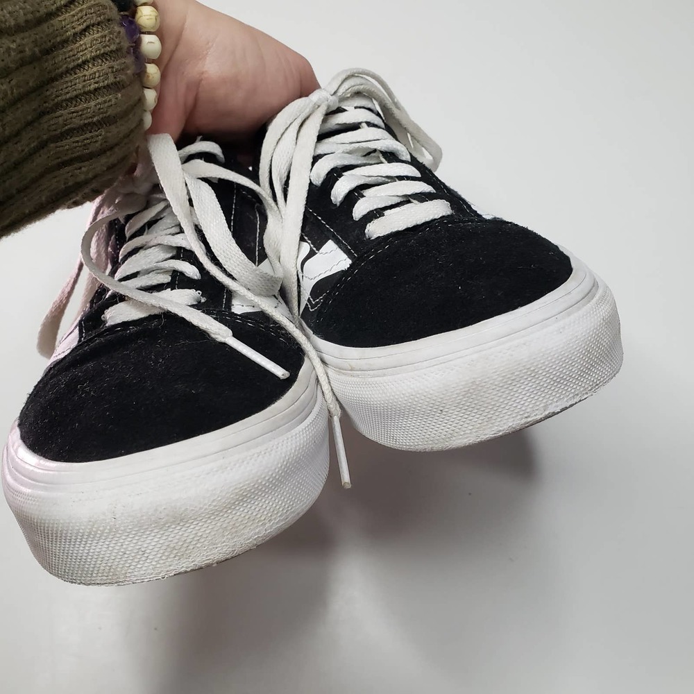 Vans Old Skool Skate Shoes Lace Up Women's 6.5 Black White Graphic Print - Picture 3 of 11